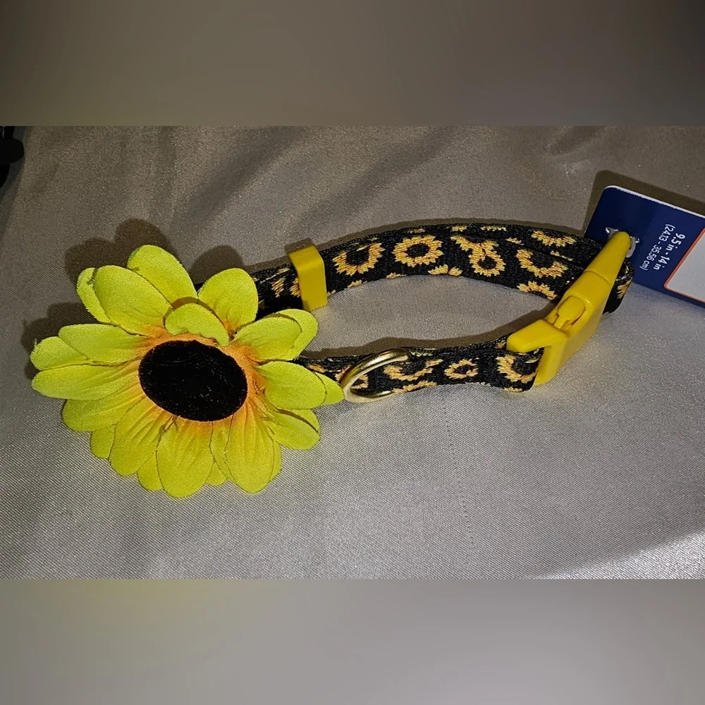 Top Paw Sunflower Polyester Dog Collar (S)
